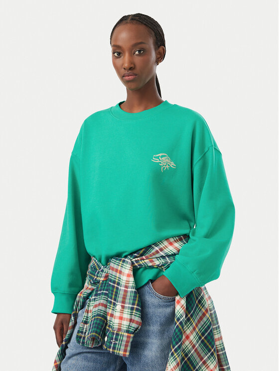 Quiksilver Quiksilver Bluza Standard Crew EQWFT03188 Turkusowy Regular Fit