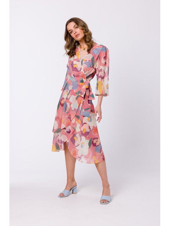 Stylove Stylove Každodenní šaty S341 Růžová Regular Fit