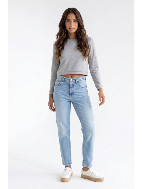 FIGL FIGL Mikina M1375 Sivá Regular Fit