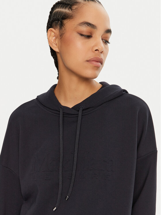 Max Mara Leisure Max Mara Leisure Džemperis ar kapuci Flipper 2426926038 Tumši zils Regular Fit