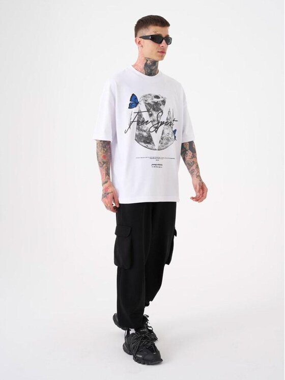 Machinist Machinist T-Shirt Koszulka Z Krótkim Rękawem Męska Biała Machinist Free Spirit M Biały Oversize