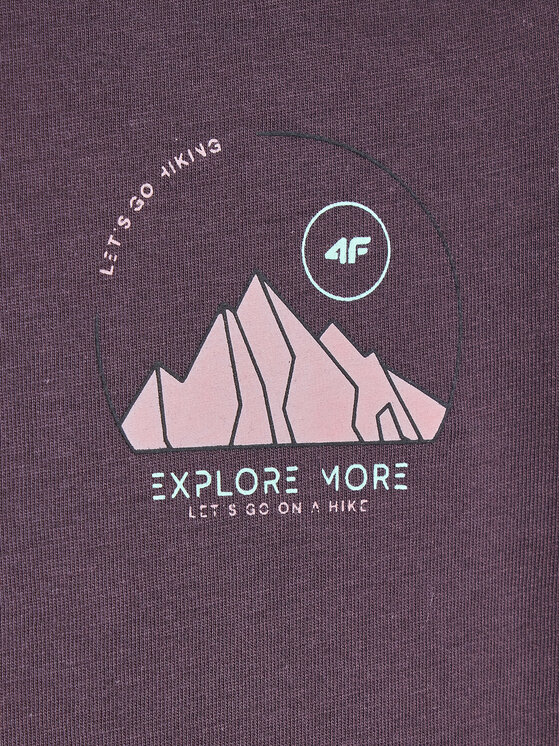 4F 4F T-shirt 4FJSS23TTSHF390 Ljubičasta Regular Fit