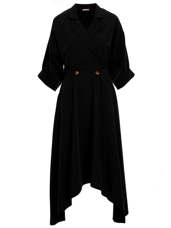 Makover Makover Sukienka wieczorowa K086 Czarny Regular Fit