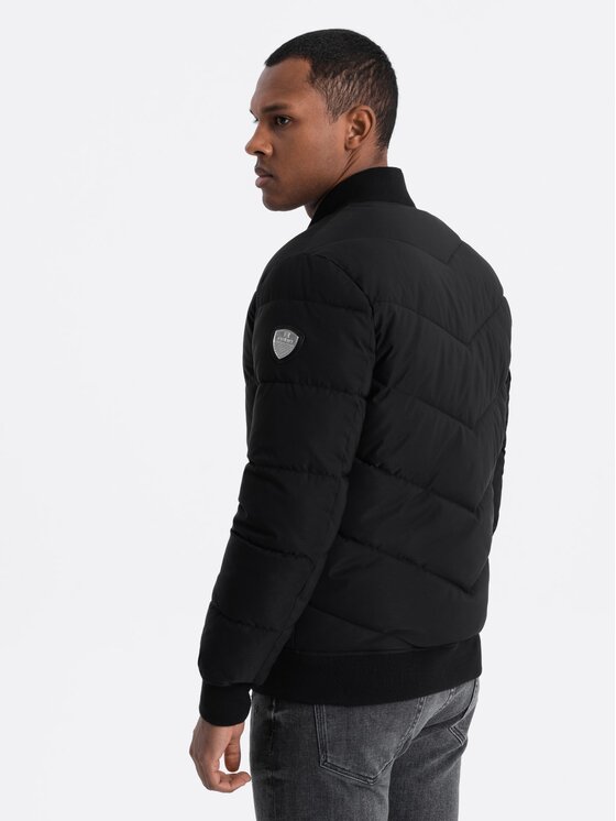 Ombre Ombre Bunda bomber OM-JALP-0143 Černá Regular Fit
