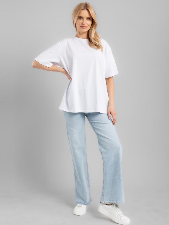 Perso Perso T-Shirt TCE245521F Biały Regular Fit