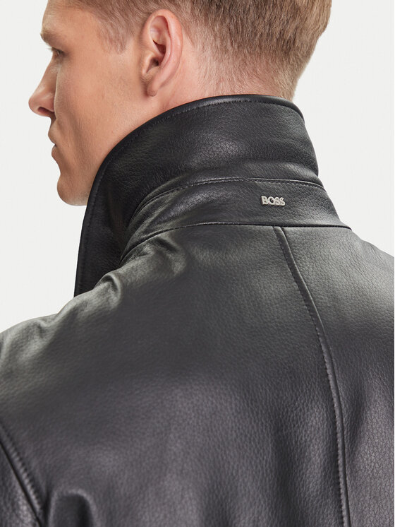 BOSS BOSS Kožená bunda H-Mapson4 50543214 Černá Regular Fit
