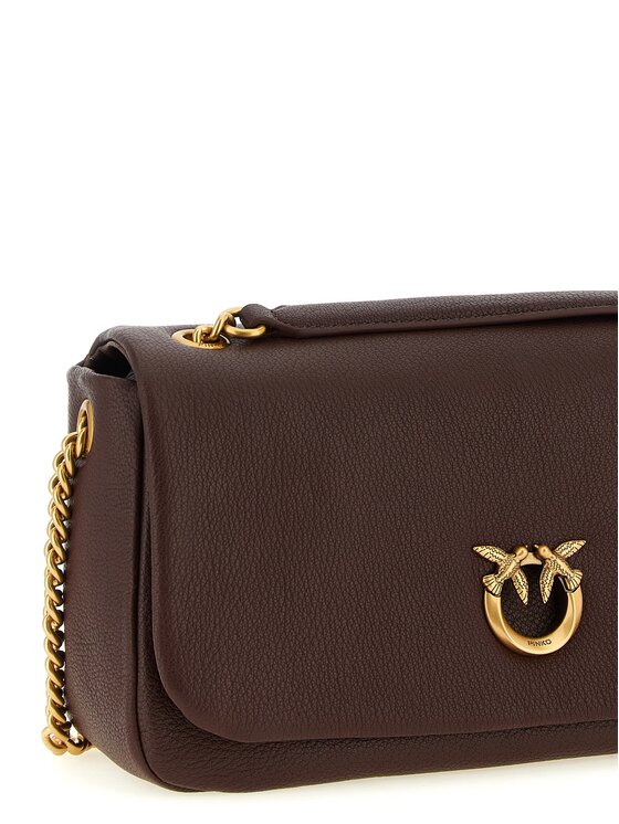 PINKO PINKO Torebka Brown Lamb Leather Shoulder Brązowy