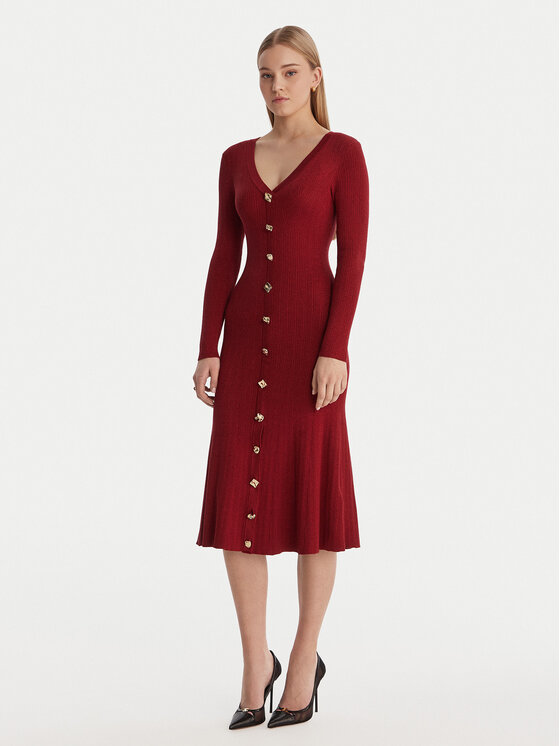 Guess Guess Rochie tricotată W6RK02 Z3700 Roșu Regular Fit