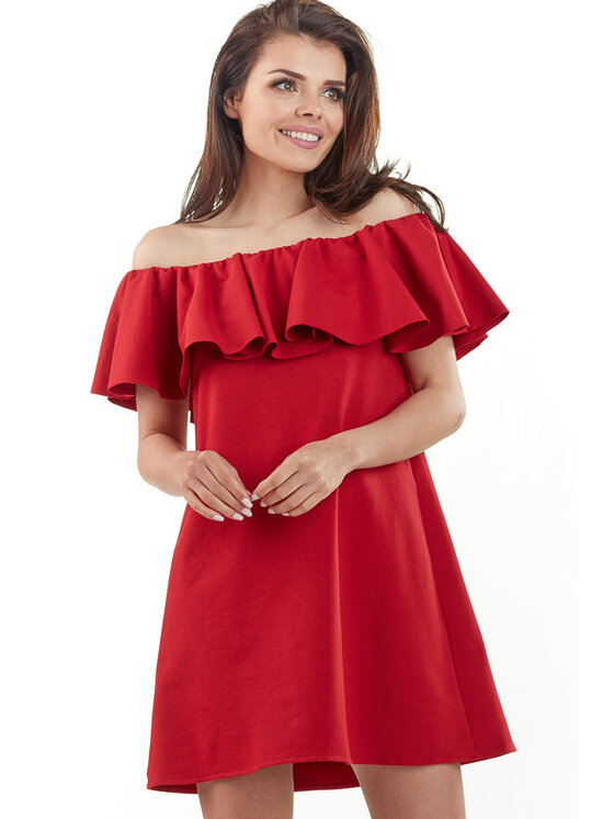 Awama Awama Vestito estivo L065 Rosso Basic Fit