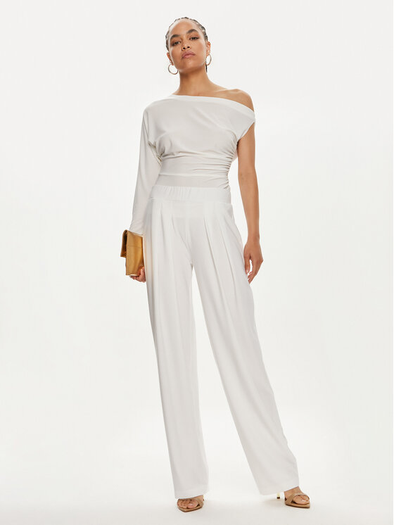 NORMA KAMALI NORMA KAMALI Текстилни панталони ST1247HPC32944 Бял Regular Fit