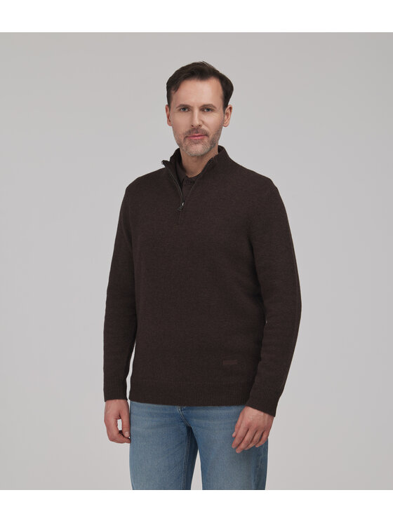 Lee Cooper Lee Cooper Sweter STETSON Brązowy ciemny Regular Fit