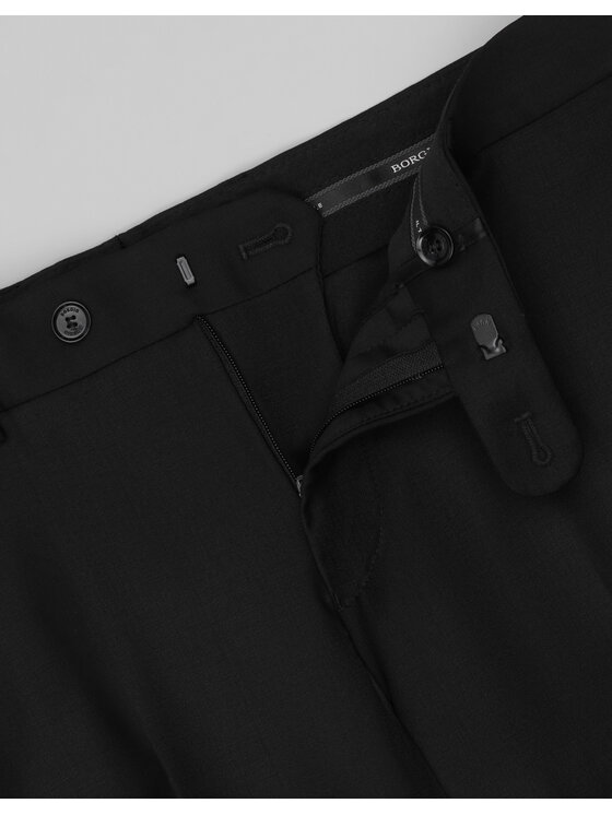 Borgio Borgio Spodnie garniturowe spodnie_cesaro_sf+ Czarny Slim Fit