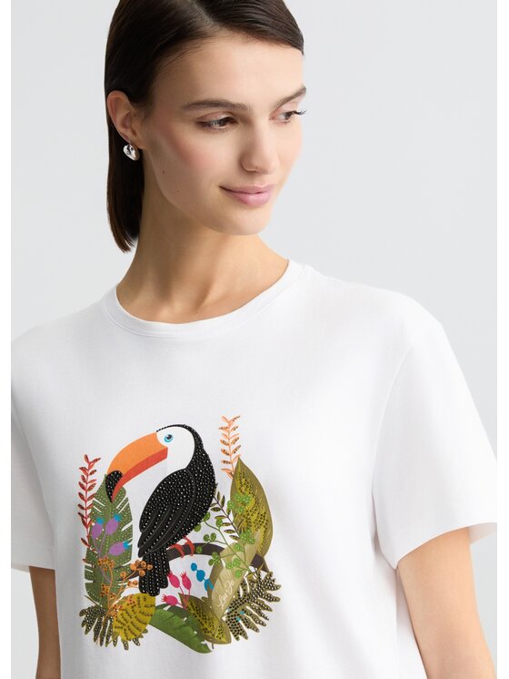 Liu Jo Liu Jo T-shirt WA5230JS904M9671 Bianco Regular Fit