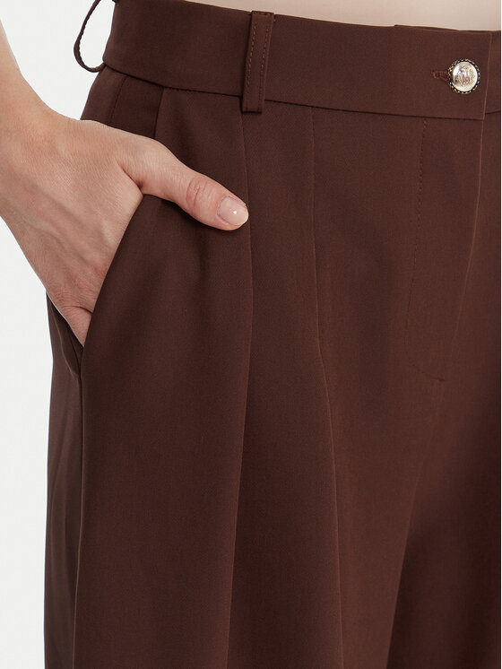 Maryley Maryley Bavlnené nohavice 25IB579/43CO Hnedá Regular Fit