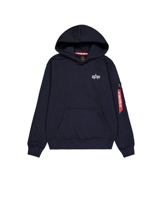 Alpha Industries Alpha Industries Bluza Signature Back Print Hoodie Błękitny Regular Fit