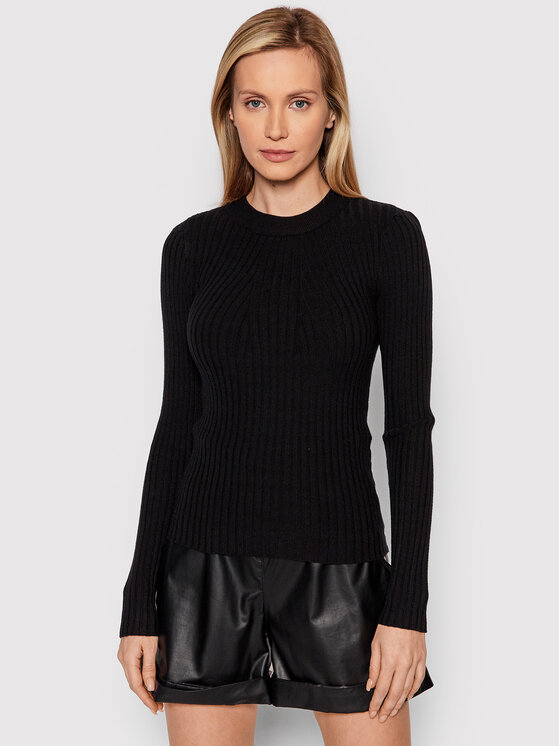 Pieces Sveter Crista 17115047 Čierna Slim Fit
