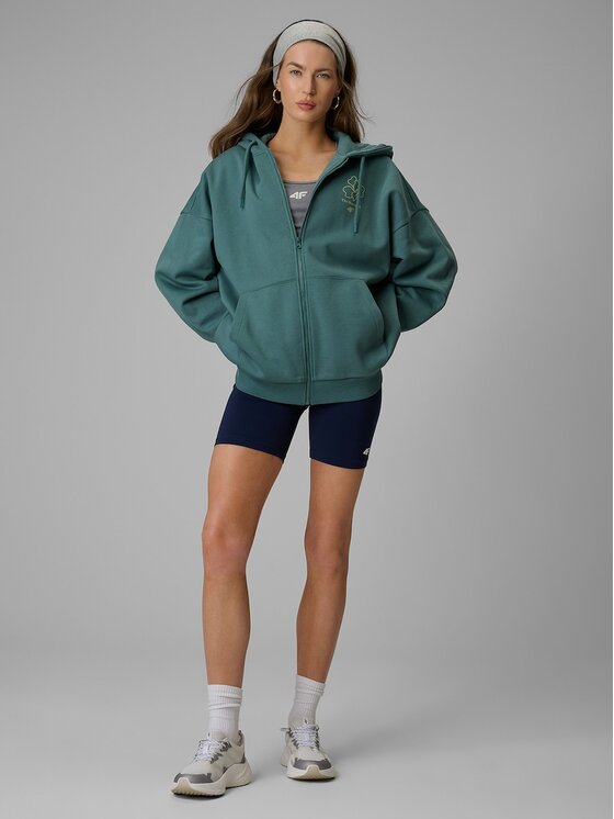 4F 4F Bluza CAMP Turkusowy Loose Fit