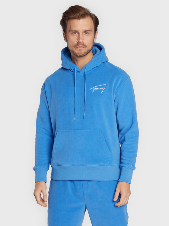 Tommy Jeans Tommy Jeans Полар Signature DM0DM15030 Син Relaxed Fit