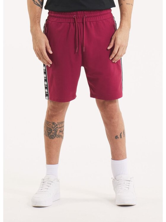 PITBULL PITBULL Szorty materiałowe Szorty dresowe męskie TAPE NUGGET XL Bordowy Regular Fit