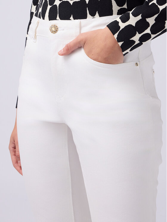 Oltre Oltre Pantaloni di tessuto P784R008237N011 Bianco Skin Fit