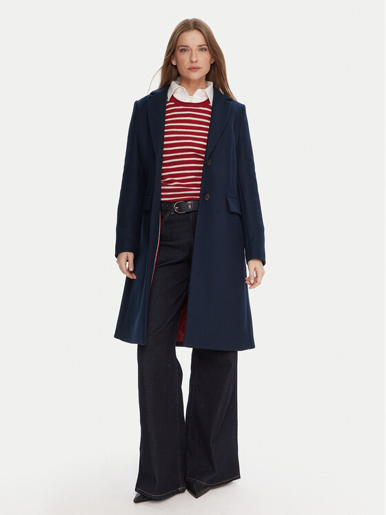 Tommy Hilfiger Tommy Hilfiger Palton de lână WW0WW46547 Bleumarin Regular Fit