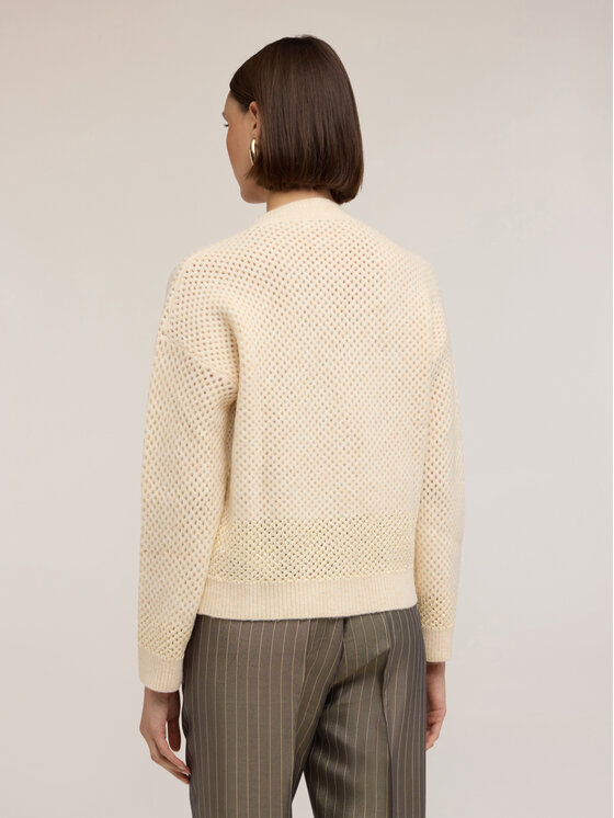 Motivi Motivi Cardigan M016W003689N002 Écru Regular Fit