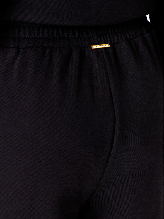 TWINSET TWINSET Jogginghose 252LI2MDD Schwarz Regular Fit