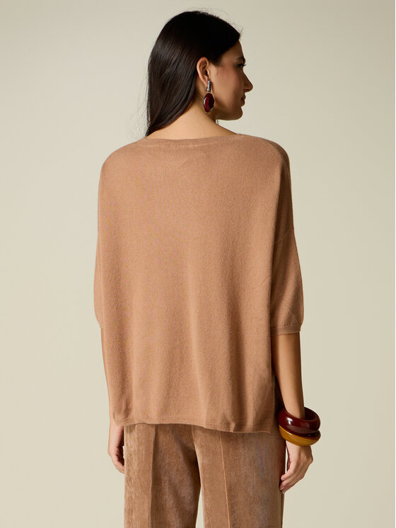 Oltre Oltre Maglione M208E002228N012 Crema Boxy Fit