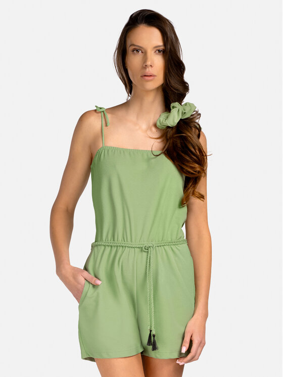 Miss Lou Miss Lou Jumpsuit O-OE1-Z Verde Regular Fit