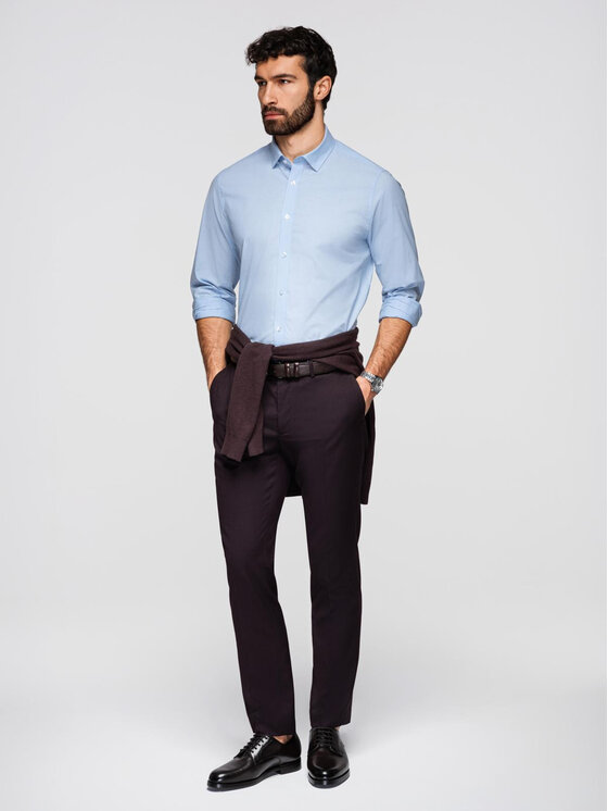 Ombre Ombre Koszula K699 Niebieski Regular Fit