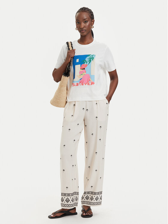 Vero Moda Vero Moda Штани з тканини Kai 10345546 Кремовий Regular Fit