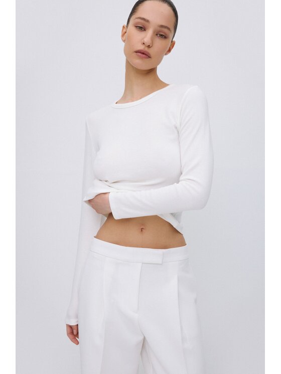 Estro Estro Longsleeve ER00119657 Bianco Slim Fit