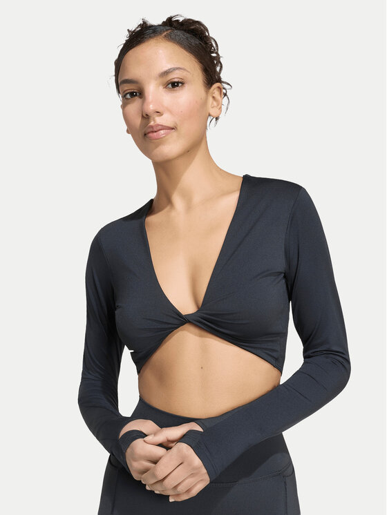adidas adidas Techniniai marškinėliai Primelift Workout Twist Reversible Long Sleeve KF4131 Juoda Slim Fit