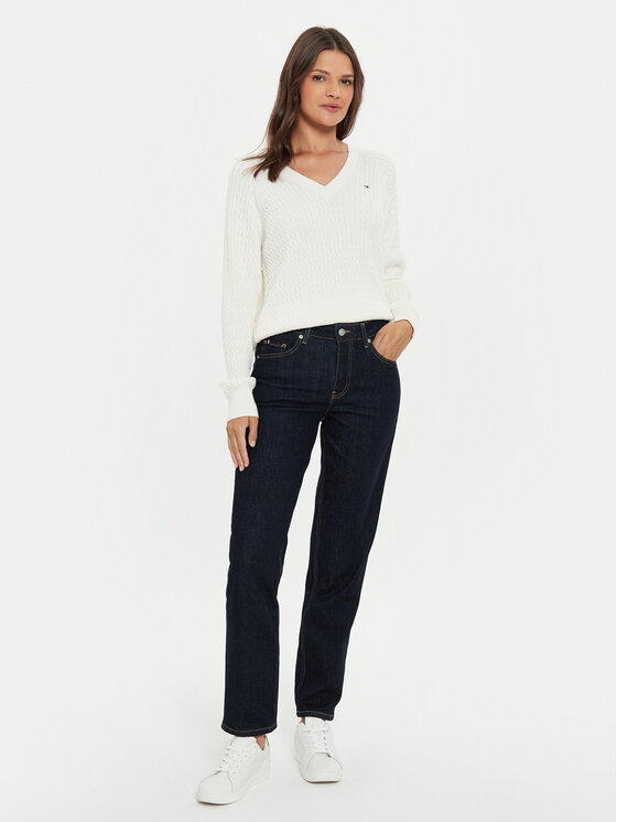 Tommy Hilfiger Tommy Hilfiger Džemper WW0WW43093 Écru Regular Fit