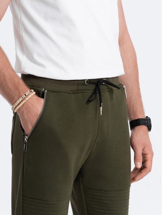 Ombre Ombre Teplákové kalhoty OM-PASK-22FW-004 Zelená Regular Fit