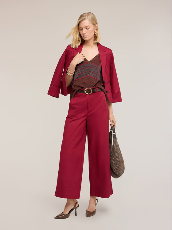 Motivi Motivi Pantaloni di tessuto P00TQ004578N036 Rosso Over Fit