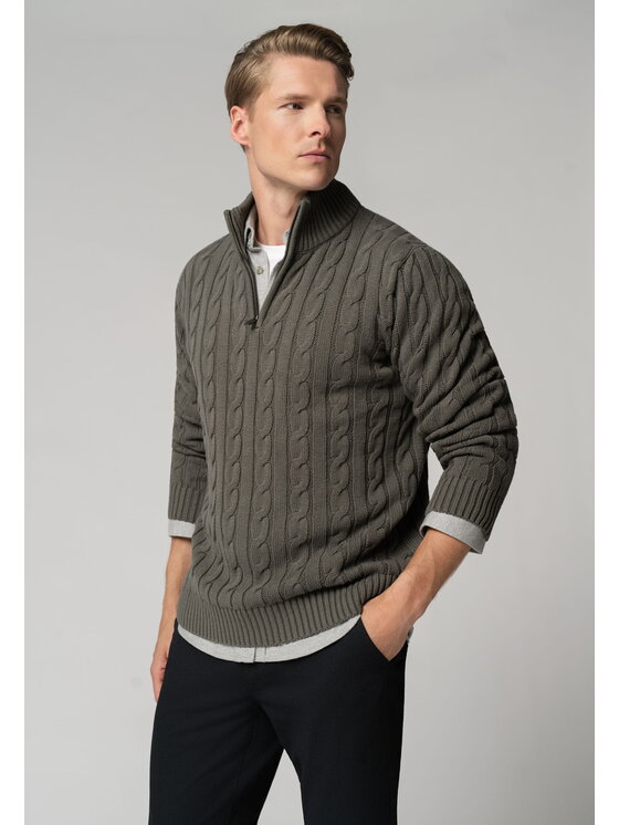 Volcano Volcano Sweter S-ZOOM Zielony Regular Fit