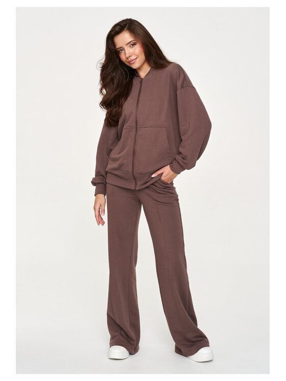 Makadamia Makadamia Dres M949 Brązowy Loose Fit
