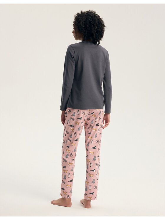 Henderson Henderson Piżama 45419 Szary Regular Fit