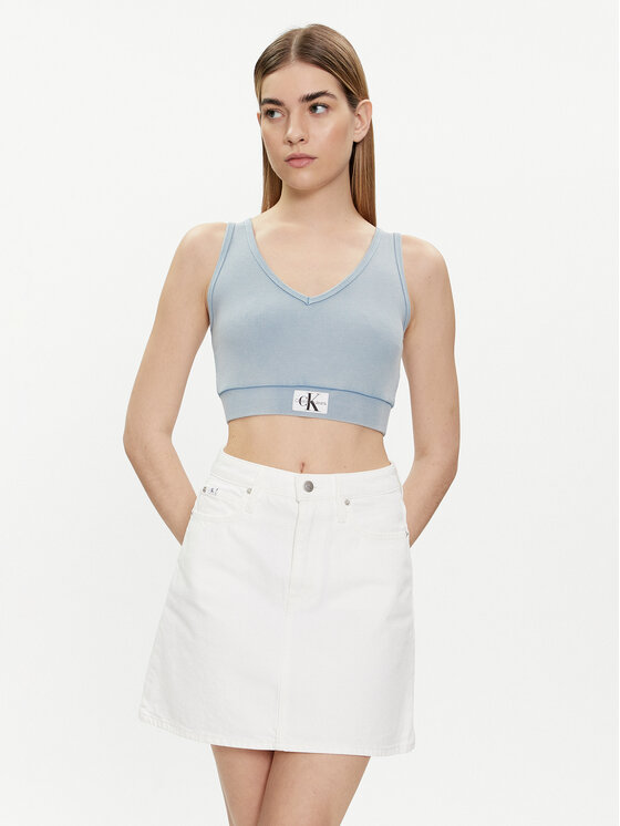 Calvin Klein Jeans Calvin Klein Jeans Top J20J223109 Svetlo modra Slim Fit