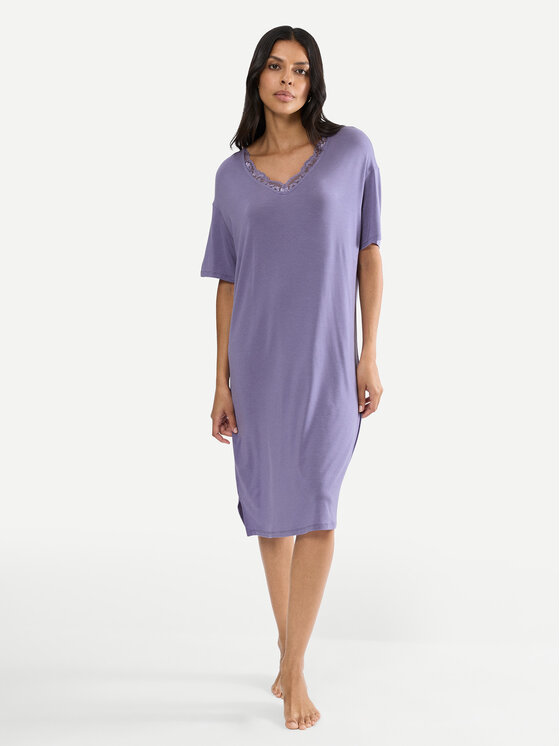 Triumph Triumph Nočná košeľa Timeless Sensuality 10222628 Fialová Relaxed Fit