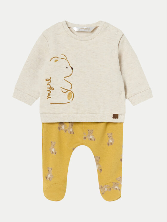 Mayoral Mayoral Set de bluză și pantaloni cu botoșei 2513 Galben Regular Fit