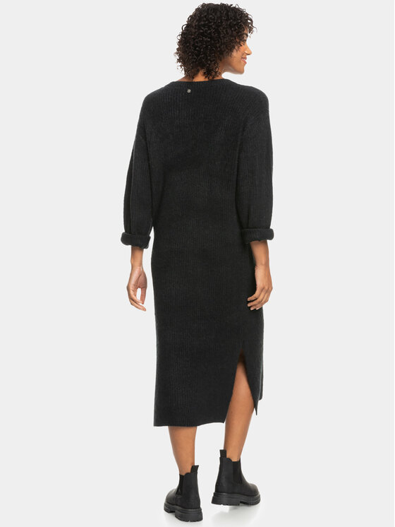 Roxy Roxy Плетена рокля Winter Escape Ktdr ERJKD03449 Сив Regular Fit