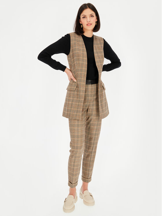 L’AF L’AF Kamizelka Ivi Brązowy Slim Fit
