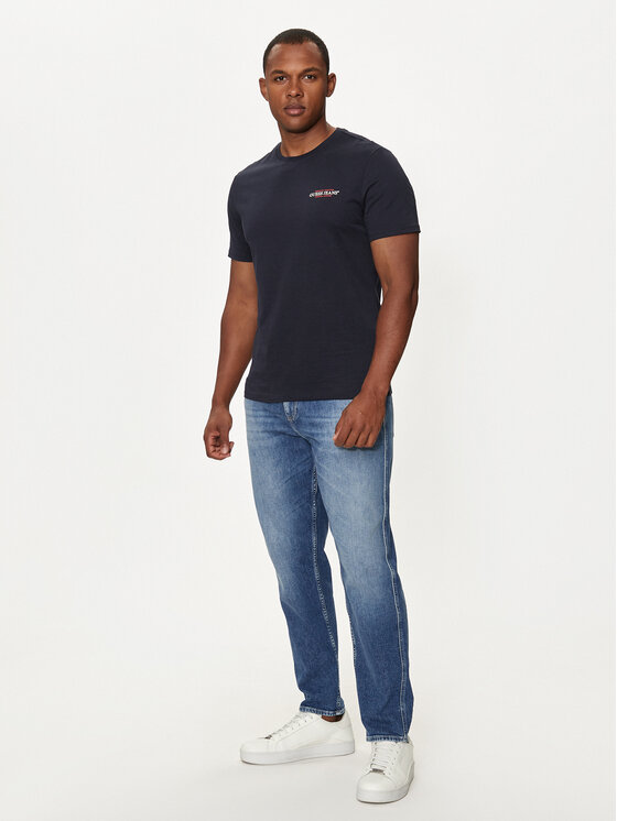 Guess Jeans Guess Jeans Tričko M4YI55 K8HM0 Tmavomodrá Slim Fit