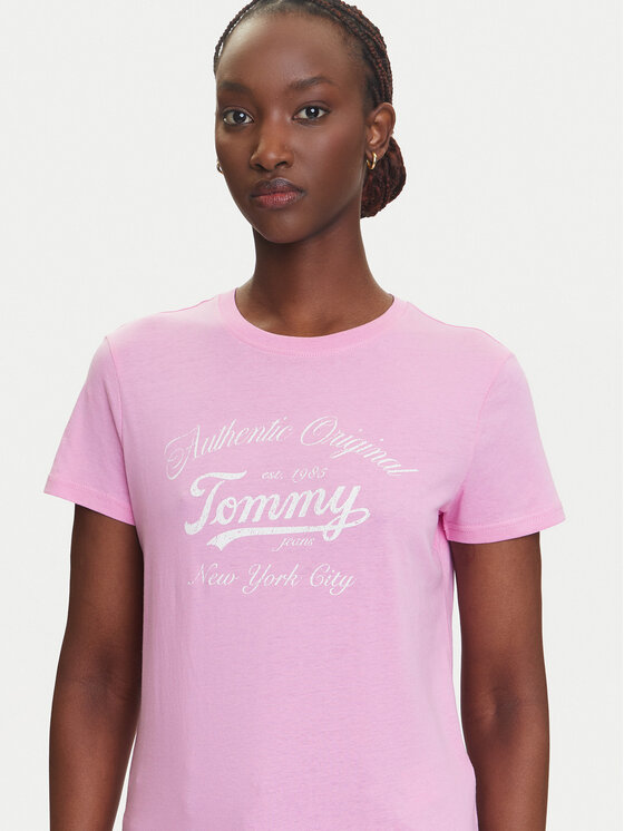 Tommy Jeans Tommy Jeans T-Shirt Essential DW0DW21404 Różowy Regular Fit