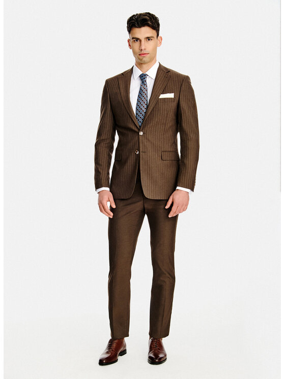 Pako Lorente Pako Lorente Spodnie garniturowe P26SF-6G-033 Brązowy Slim Fit