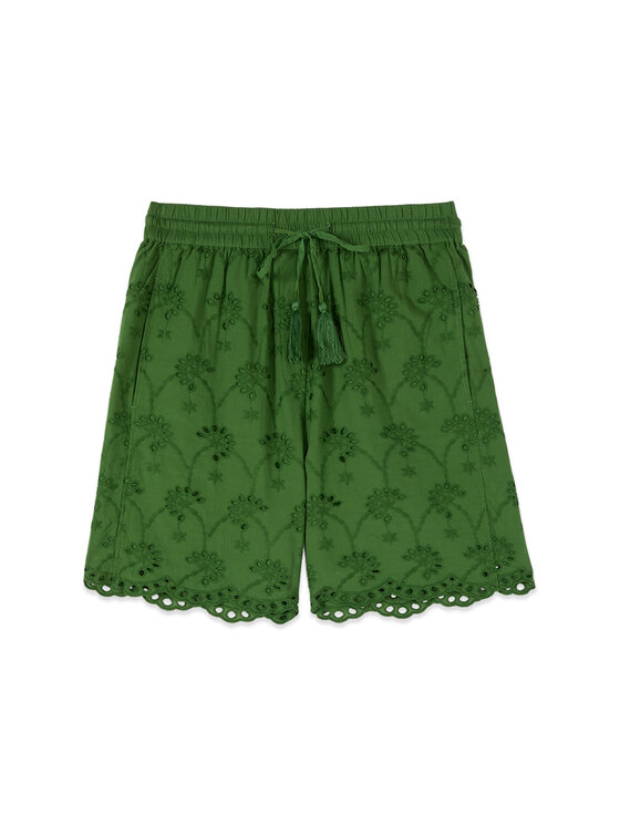 Oltre Oltre Szorty materiałowe P054J002549N015 Zielony Regular Fit