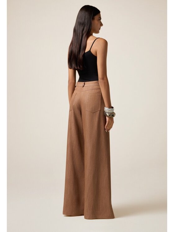 Oltre Oltre Pantaloni di tessuto P026R009047N012 Marrone Baggy Fit