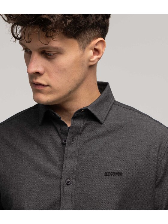 Lee Cooper Lee Cooper Koszula LIAM DOBBY Szary Slim Fit